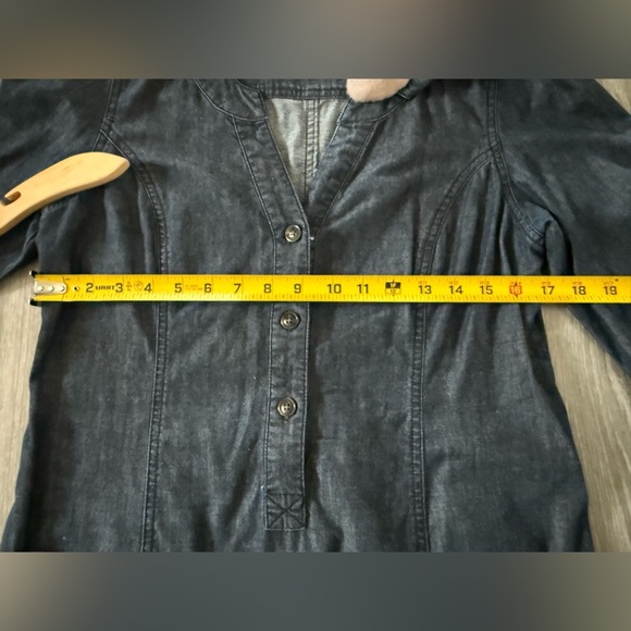 Boden|Denim chambray button down shirt dress with front pockets,long sleeve••• - Picture 10 of 13